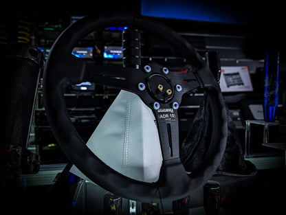 LAZER ETCHED Traditional Oni Mask Triple Black Leather Standard Steering Wheel