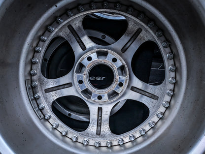 18" WORK Meister Polished Face S1 3P - 3 PIECE Gunmetal Metallic Staggared Wheels x 4