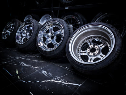 18" WORK Meister Polished Face S1 3P - 3 PIECE Gunmetal Metallic Staggared Wheels x 4