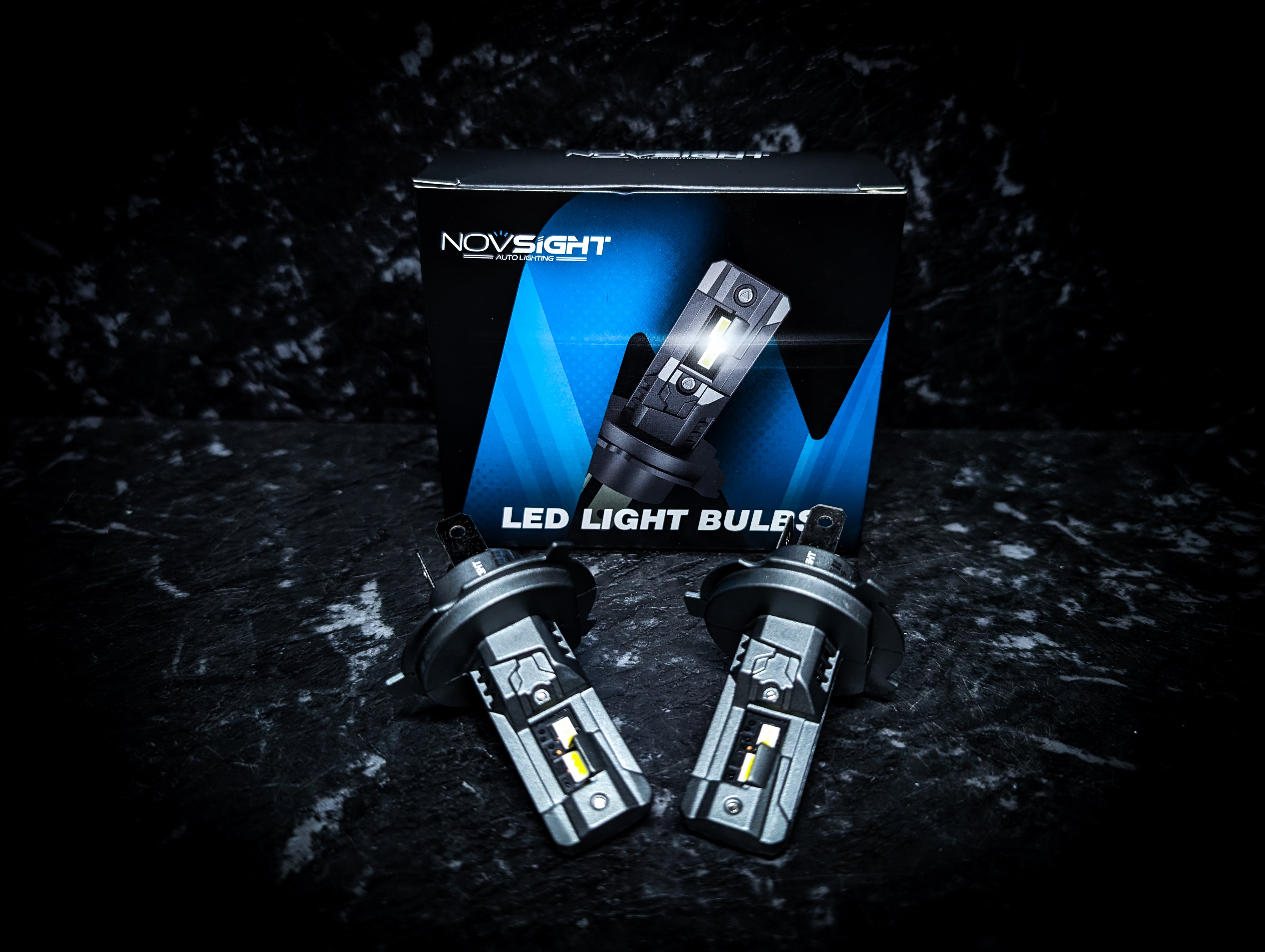 NOVSIGHT H4 Ultra White 6000k LED Car Headlight Globes