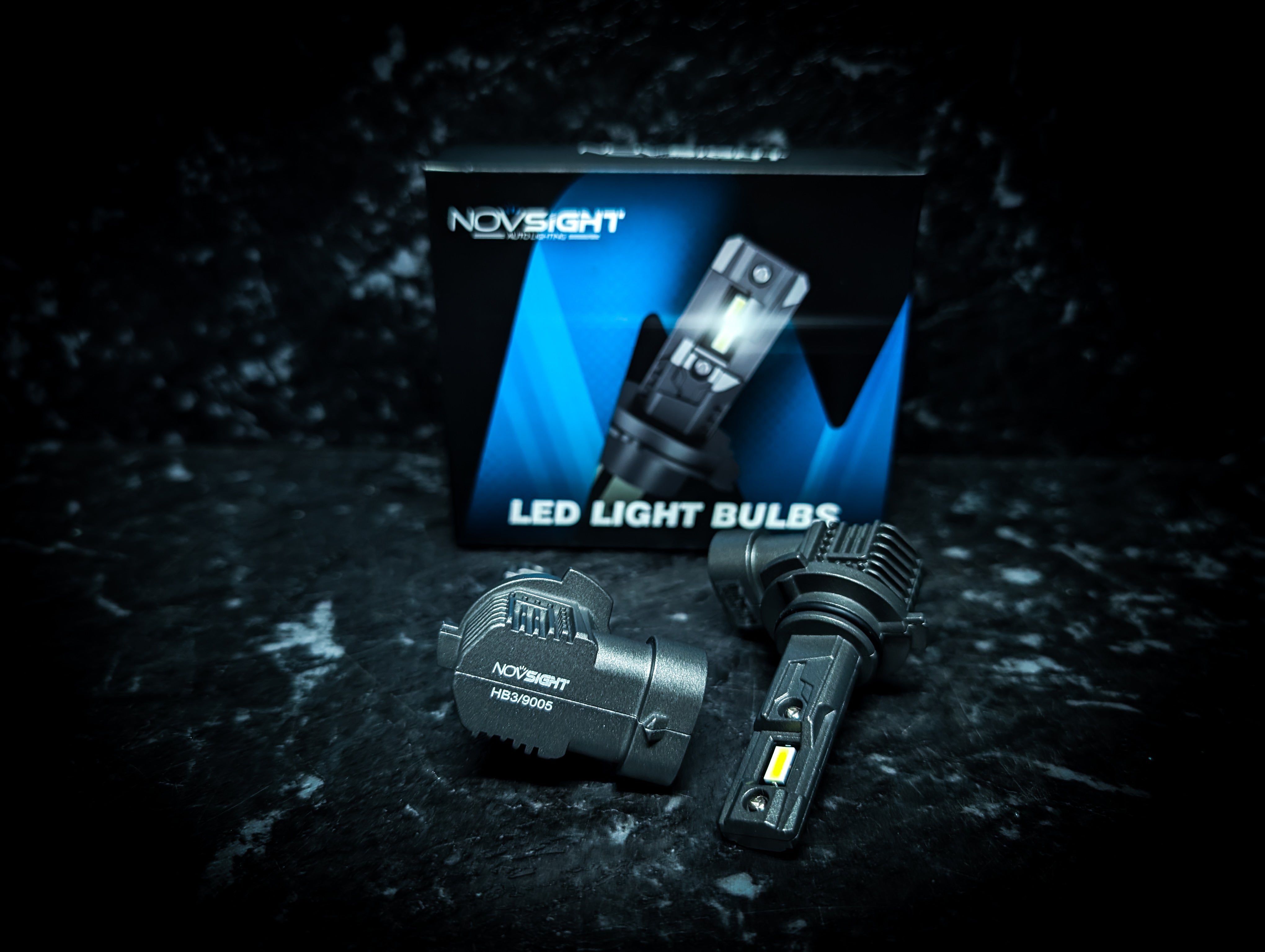 NOVSIGHT 9005/HB3 Ultra White 6000k LED Car Headlight Globes