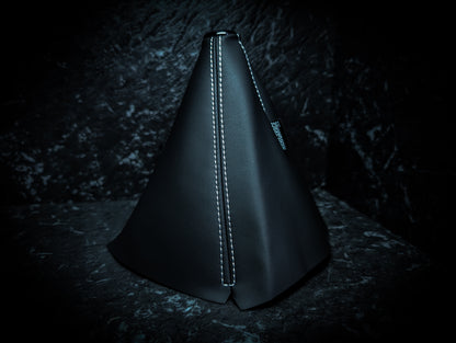 White Stitch | Black Leather Manual Gear Boot