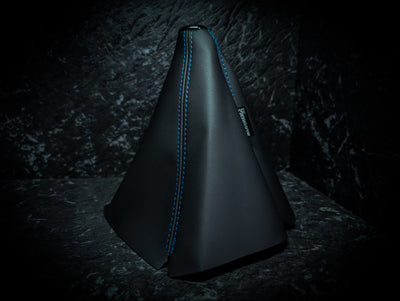 Blue Stitch | Black Leather Manual Gear Boot