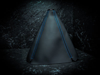 Blue Stitch | Black Leather Manual Gear Boot