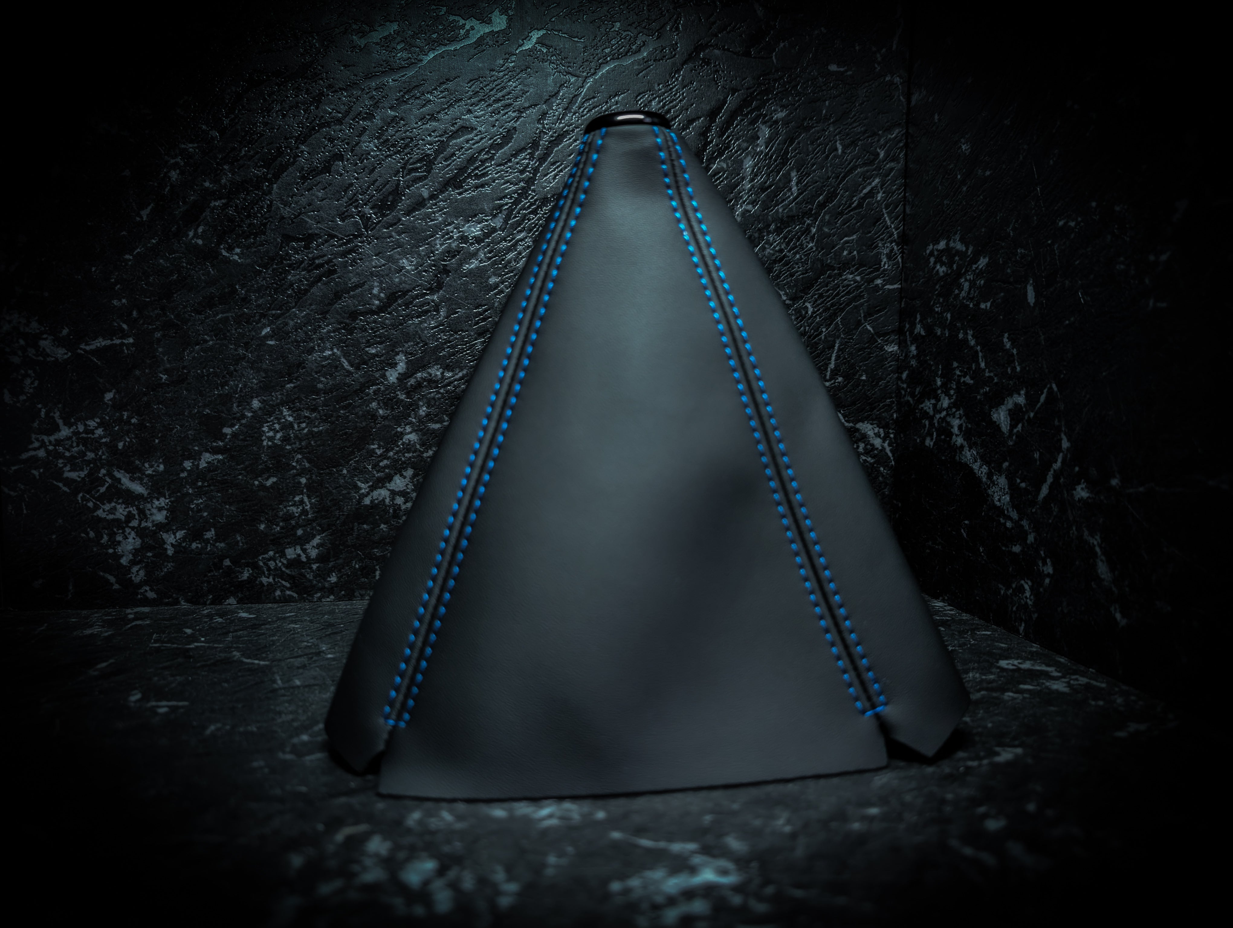 Blue Stitch | Black Leather Manual Gear Boot