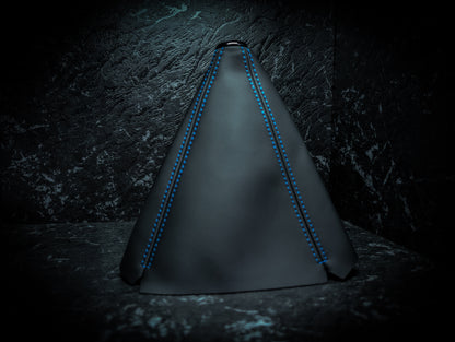 Blue Stitch | Black Leather Manual Gear Boot