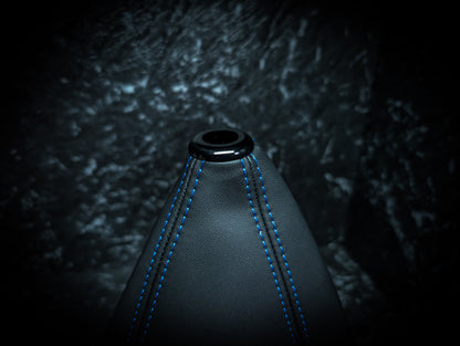 Blue Stitch | Black Leather Manual Gear Boot