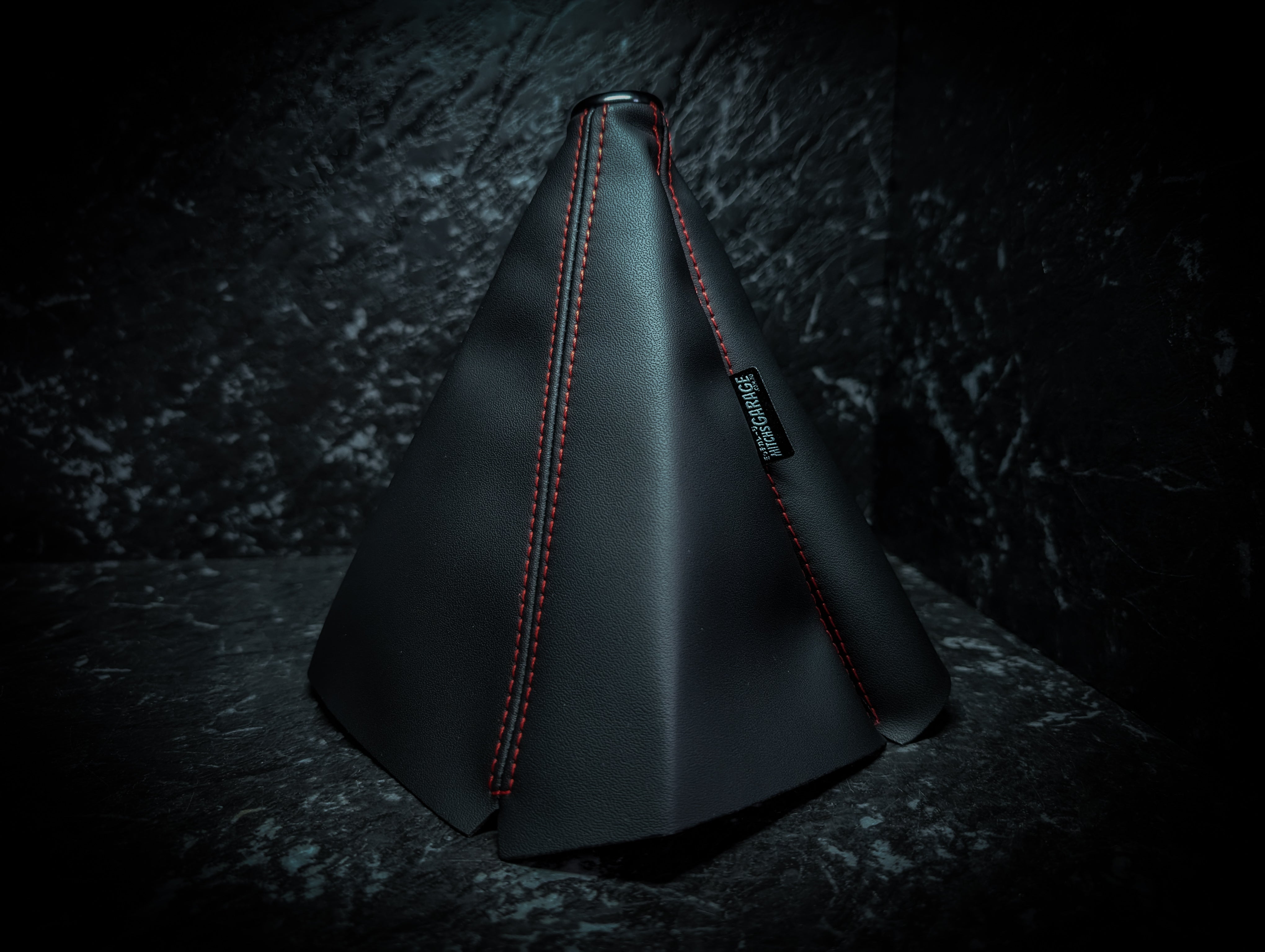 Red Stitch | Black Leather Manual Gear Boot