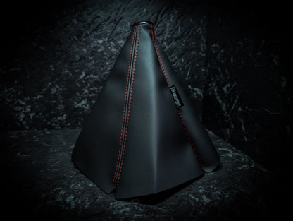 Red Stitch | Black Leather Manual Gear Boot