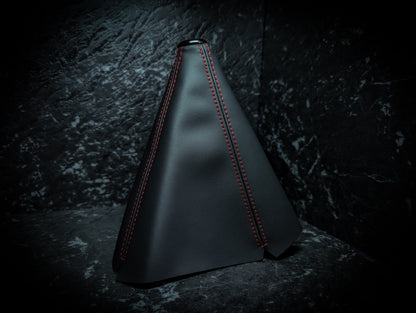 Red Stitch | Black Leather Manual Gear Boot