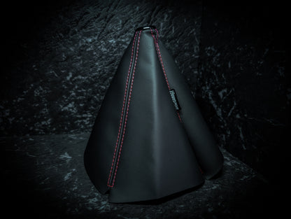 Red Stitch | Black Leather Manual Gear Boot