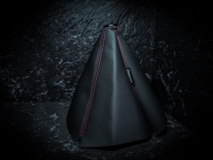 Bright Pink Stitch | Black Leather Manual Gear Boot