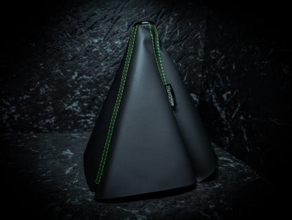 Bright Green Stitch | Black Leather Manual Gear Boot