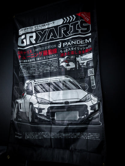 NEW! TOYOTA GR YARIS Pandem Workshop Banner Flag