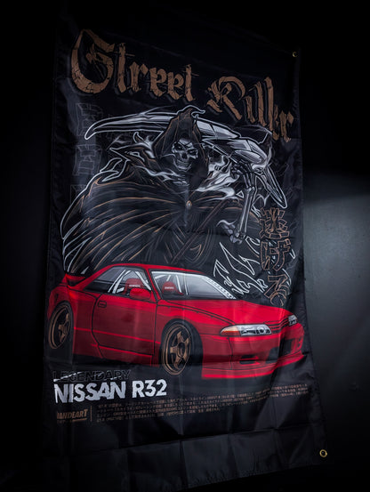 NEW! STREET KILLER Legendary Red NISSAN R32 Workshop Banner Flag