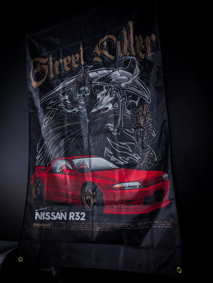 NEW! STREET KILLER Legendary Red NISSAN R32 Workshop Banner Flag