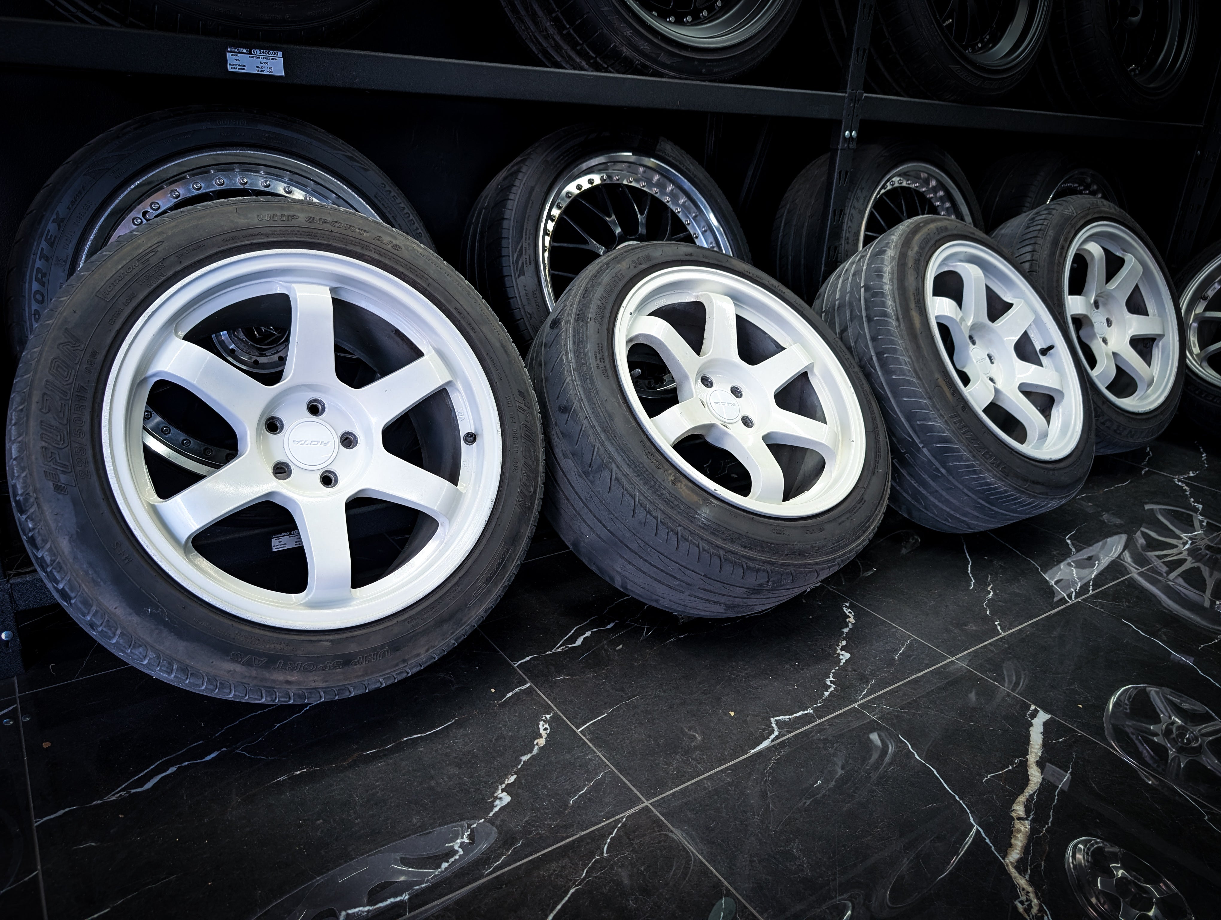 17" Rota Grid R Gloss White Wheels x 4