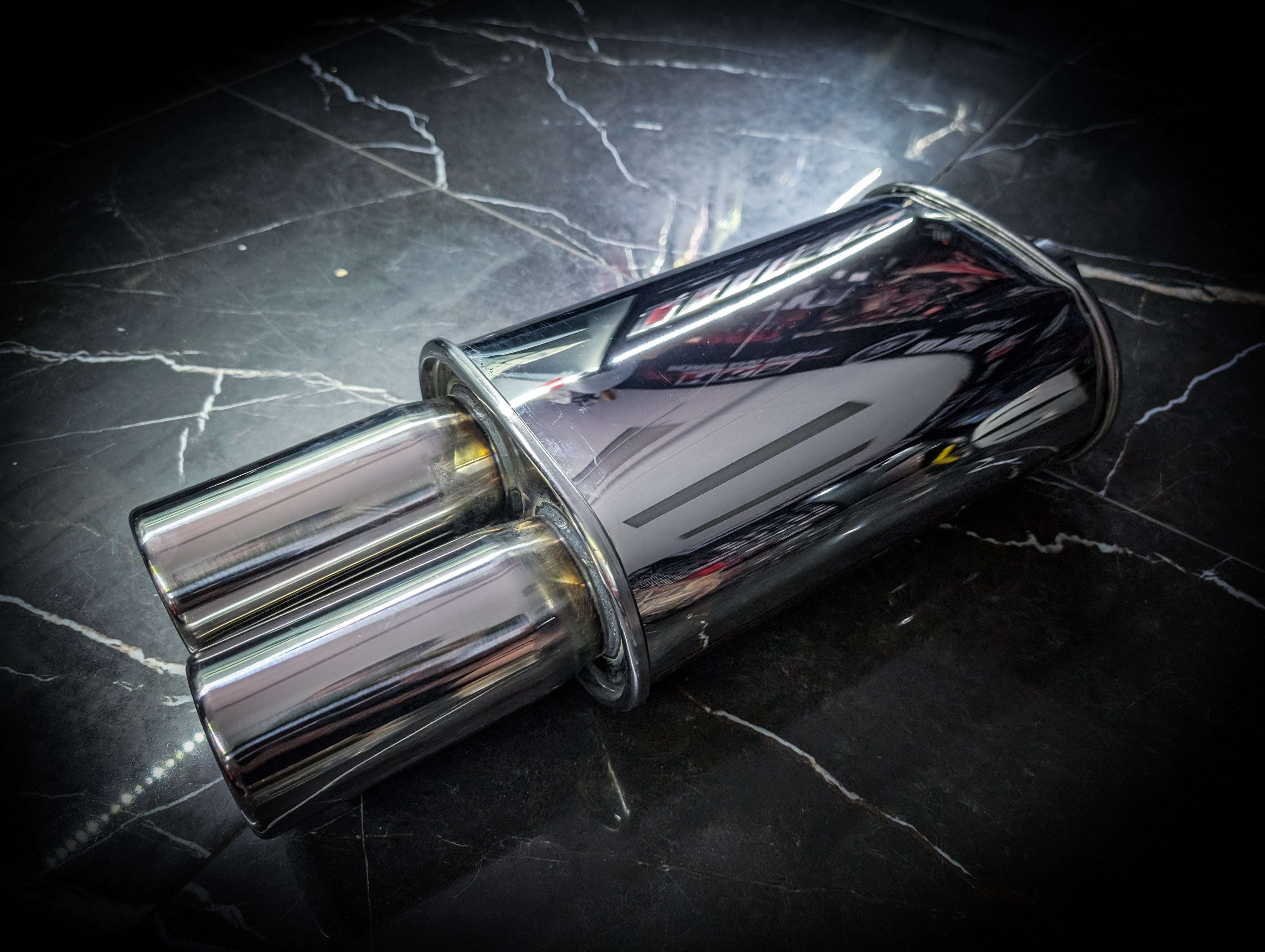 Dual 3" Rounded Tip Stainless Muffler
