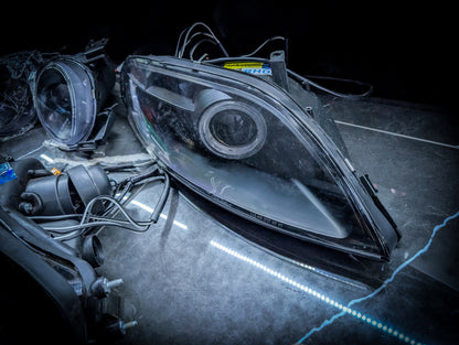 Black Housed LED Projector Headlights  - fits Toyota Soarer 2.5 1991 - 2000 JZZ30