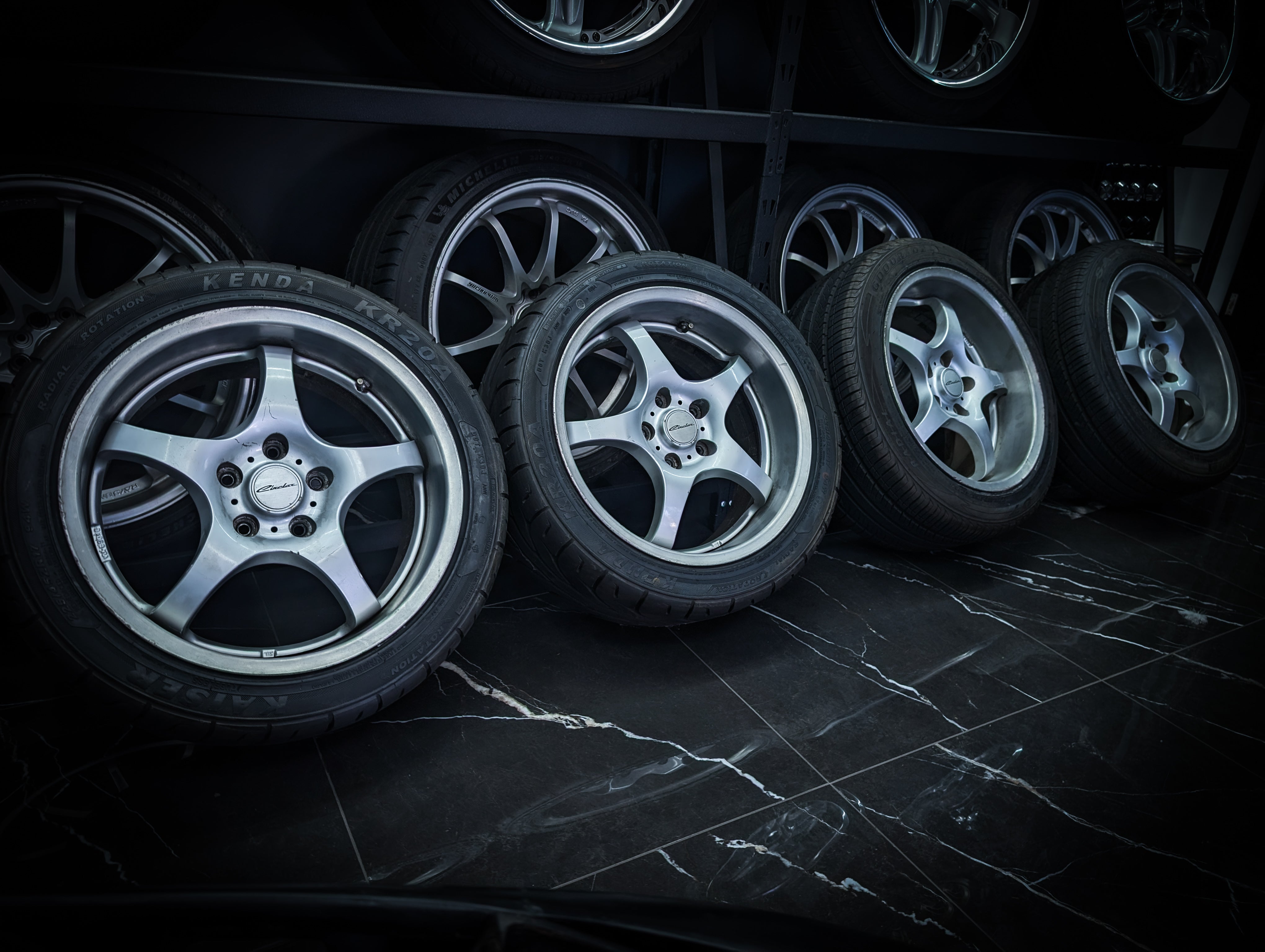 17" ENKEI Deep Dish Circular GTA Staggered Wheels x 4