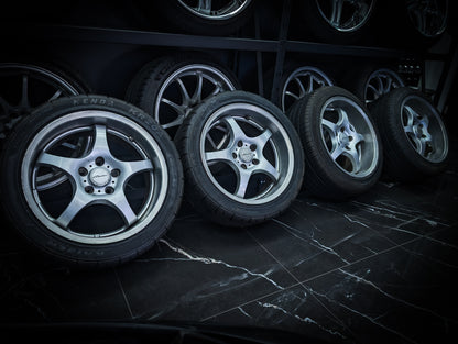 17" ENKEI Deep Dish Circular GTA Staggered Wheels x 4