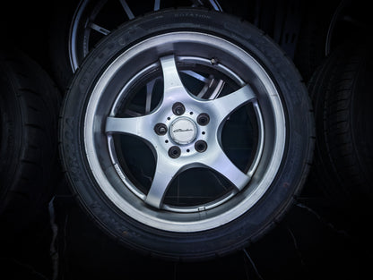 17" ENKEI Deep Dish Circular GTA Staggered Wheels x 4