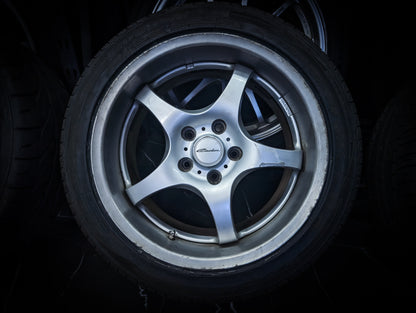 17" ENKEI Deep Dish Circular GTA Staggered Wheels x 4