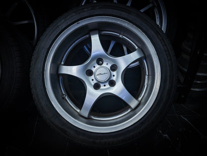 17" ENKEI Deep Dish Circular GTA Staggered Wheels x 4