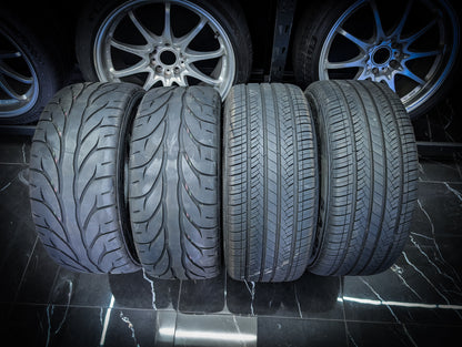 17" ENKEI Deep Dish Circular GTA Staggered Wheels x 4