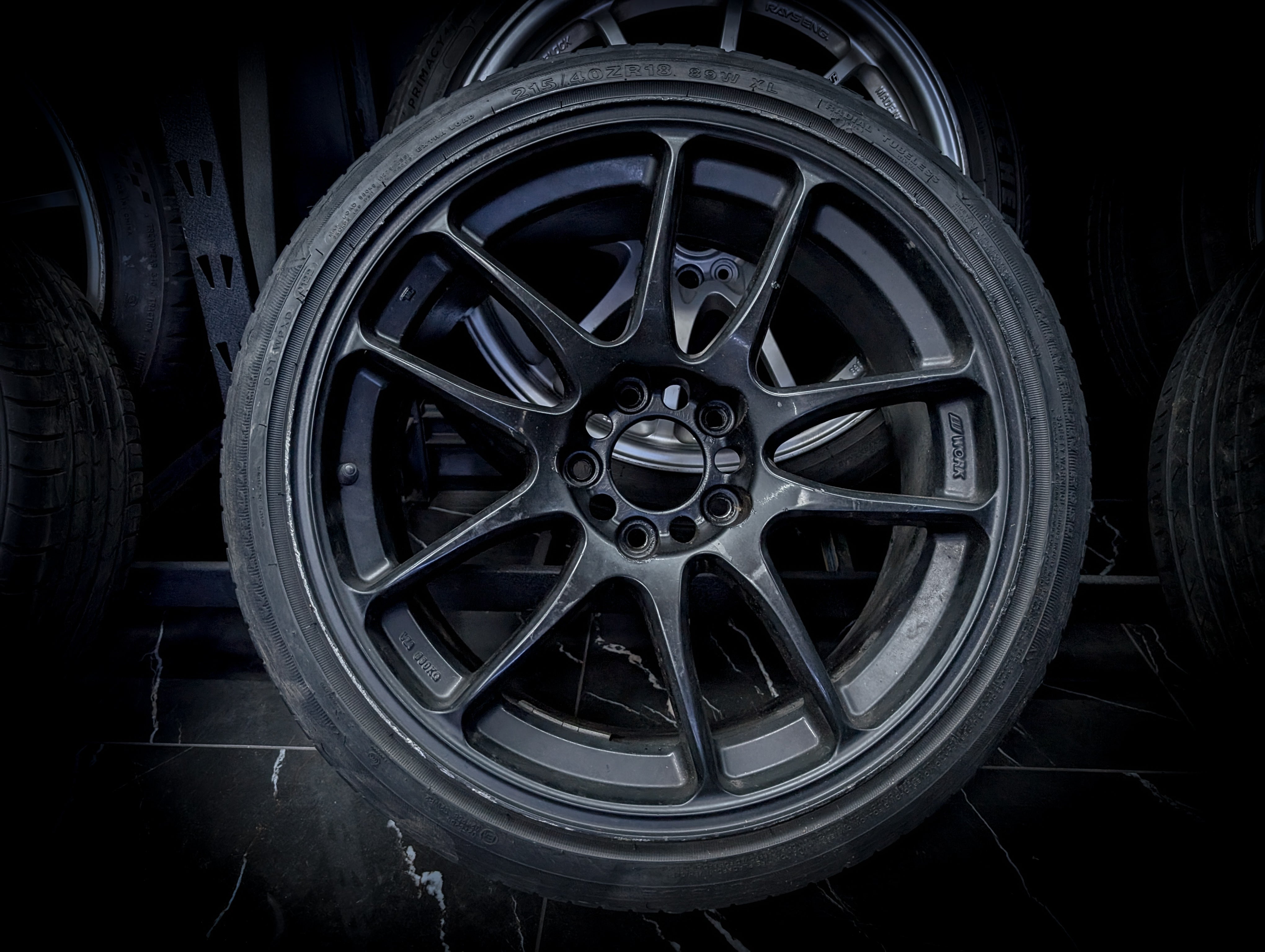 18" WORK CR Kiwami Black Wheels x 4
