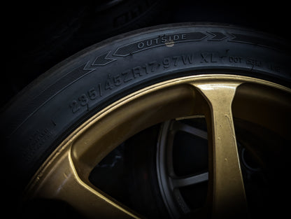 17" YOKOHAMA ADVAN AVS MODEL 7 Gold Staggared Wheels x 4