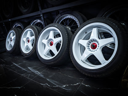 17" SPARCO NT Polar White Staggered Wheels x 4