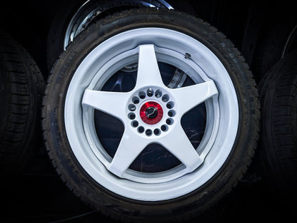 17" SPARCO NT Polar White Staggered Wheels x 4