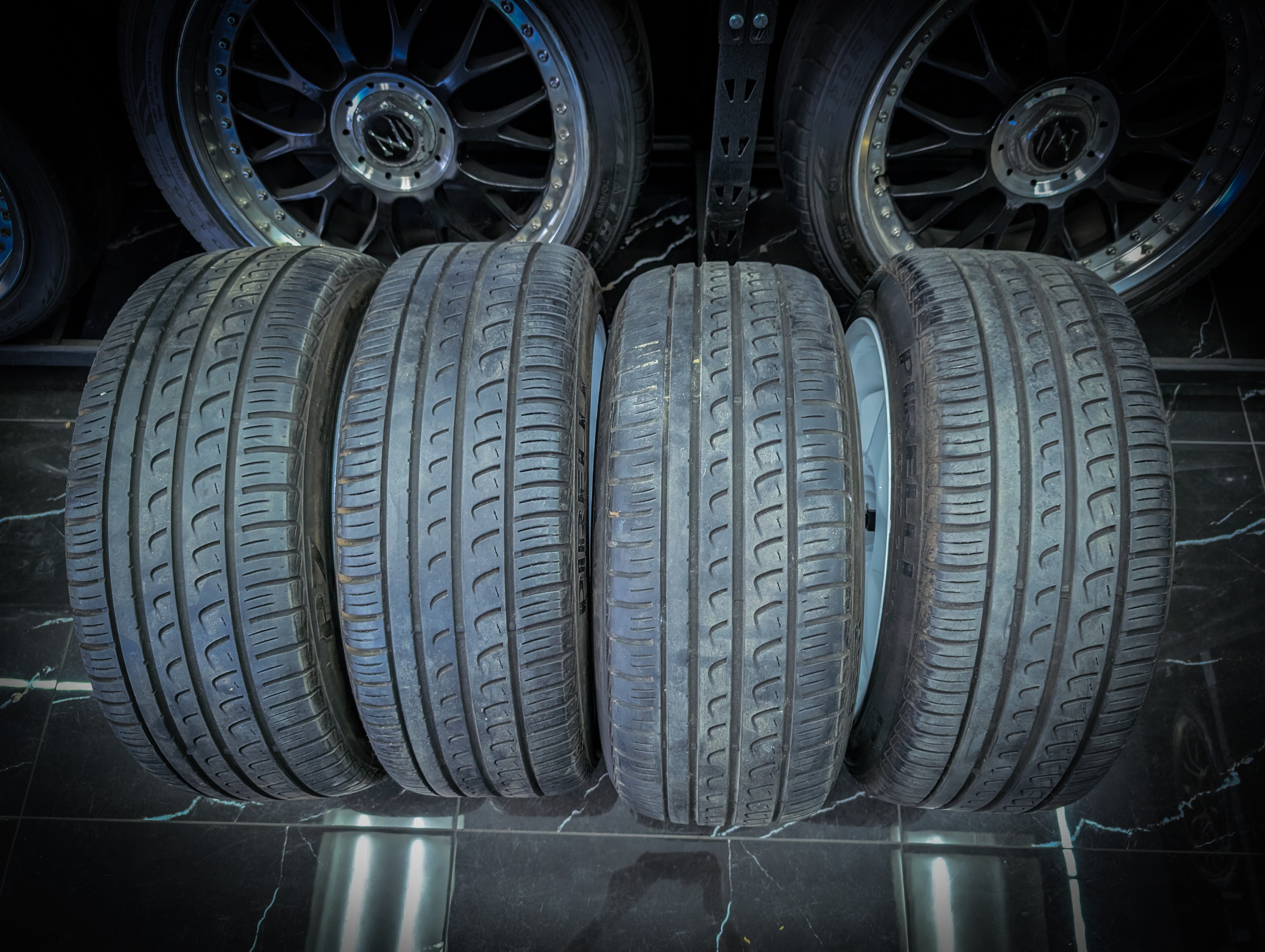 17" SPARCO NT Polar White Staggered Wheels x 4