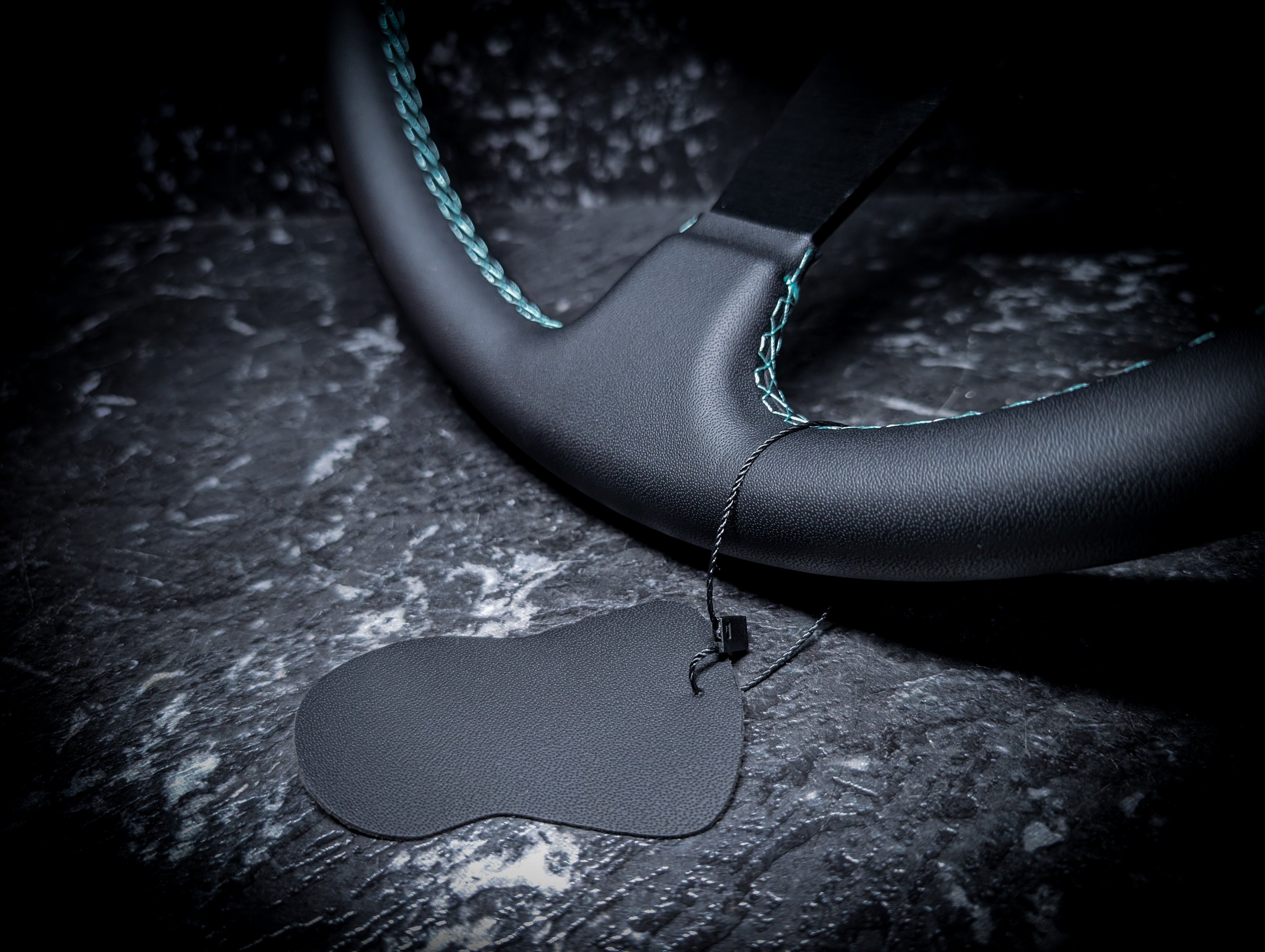 Teal Stitch • Deep Dished Leather Steering Wheel