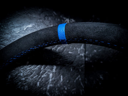 Blue Stitch • Deep Dished Alcantara Steering Wheel