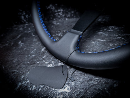 Blue Stitch • Deep Dished Leather Steering Wheel