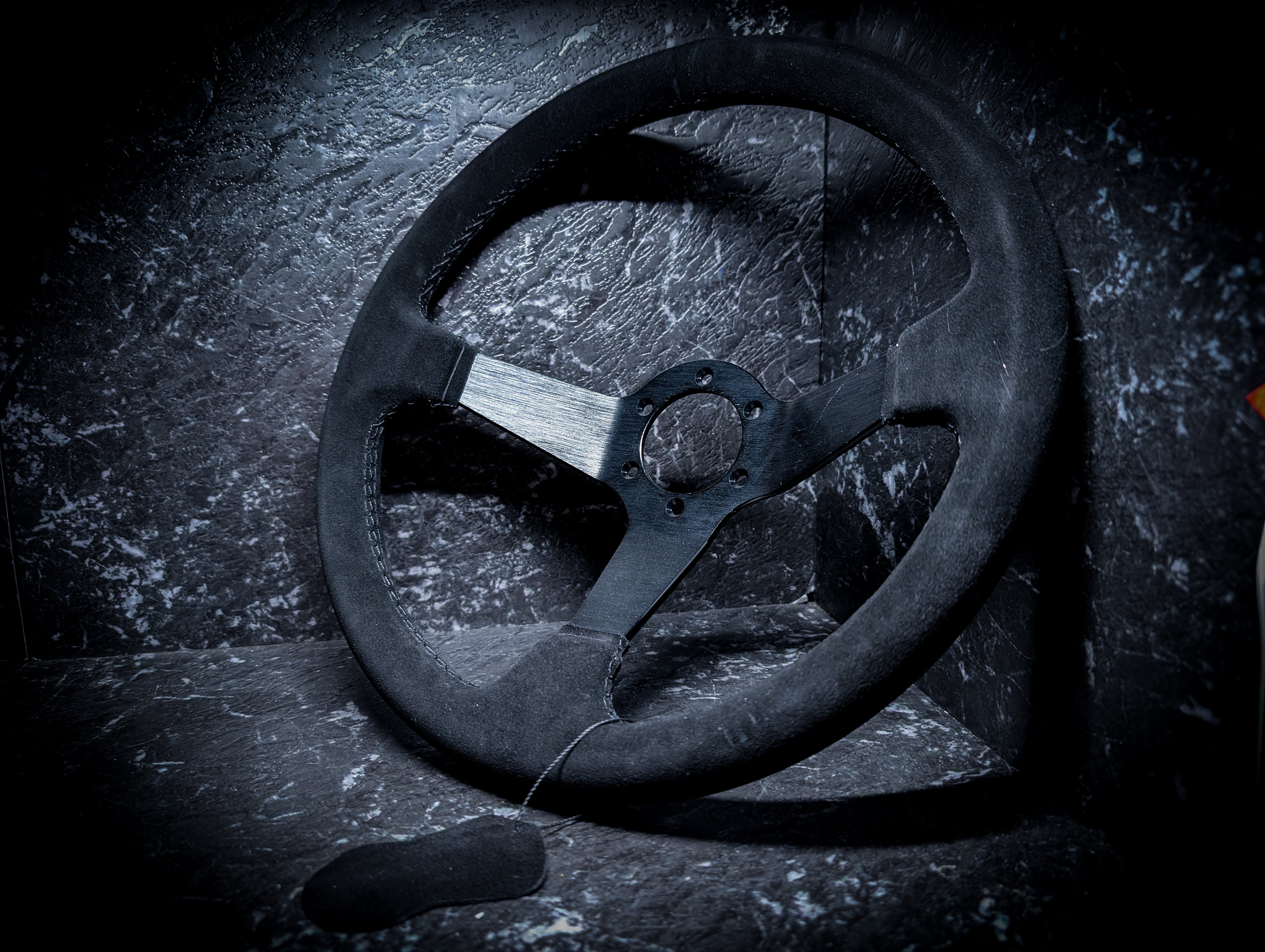 Black Stitch • Deep Dished Alcantara Steering Wheel