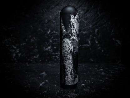 Cute Tattooed Anime Girl Lazer Etch • Anodized Black V3 Manual Gear Knob