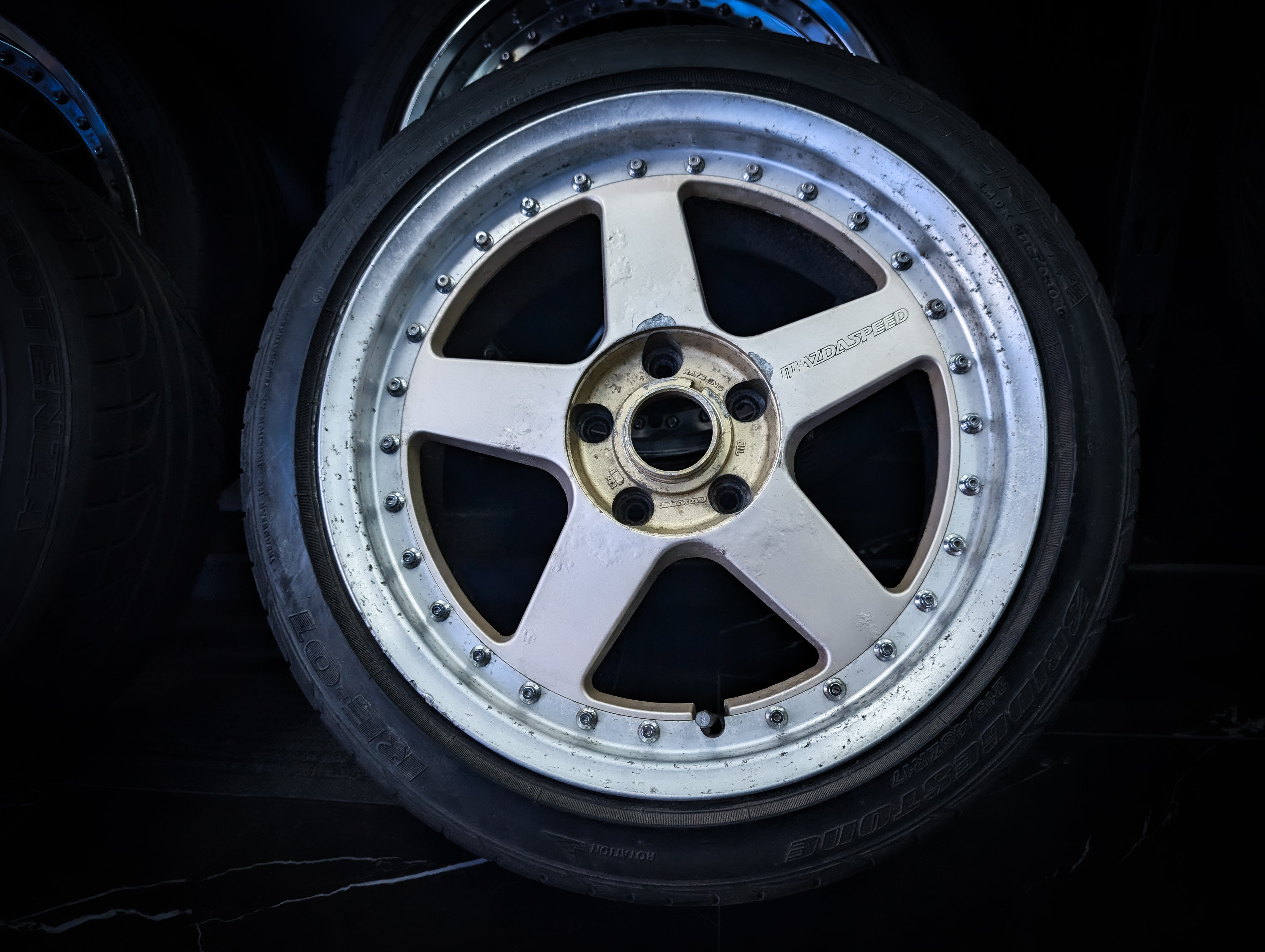 17" MAZDASPEED Rays MS-01 2 Piece Staggared Wheels x 4