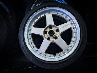 17" MAZDASPEED Rays MS-01 2 Piece Staggared Wheels x 4