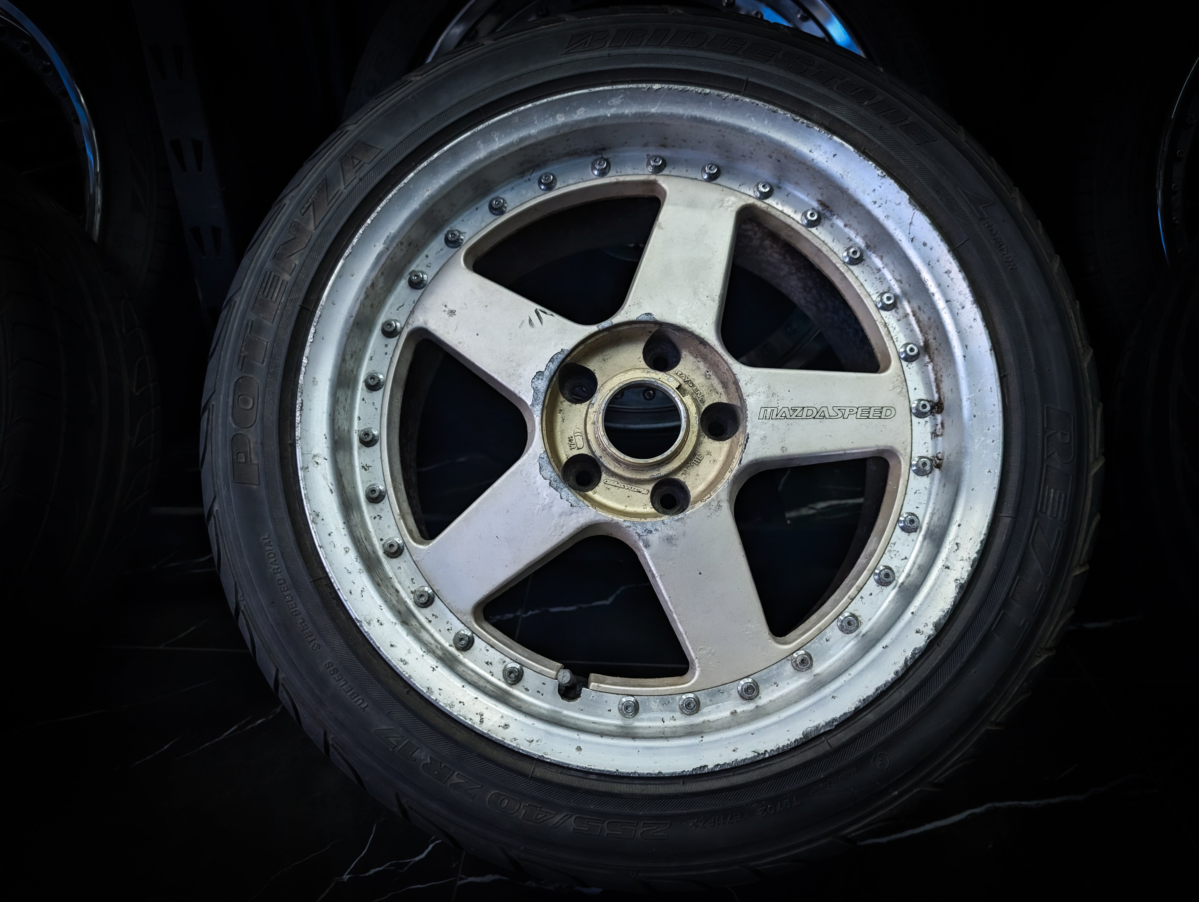 17" MAZDASPEED Rays MS-01 2 Piece Staggared Wheels x 4