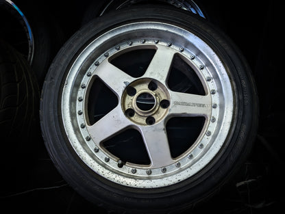 17" MAZDASPEED Rays MS-01 2 Piece Staggared Wheels x 4