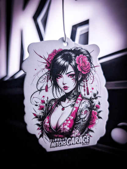 Mitch's Garage Tattoo Geisha Girl Strawberry 🍓 Scented Premium Air Freshener