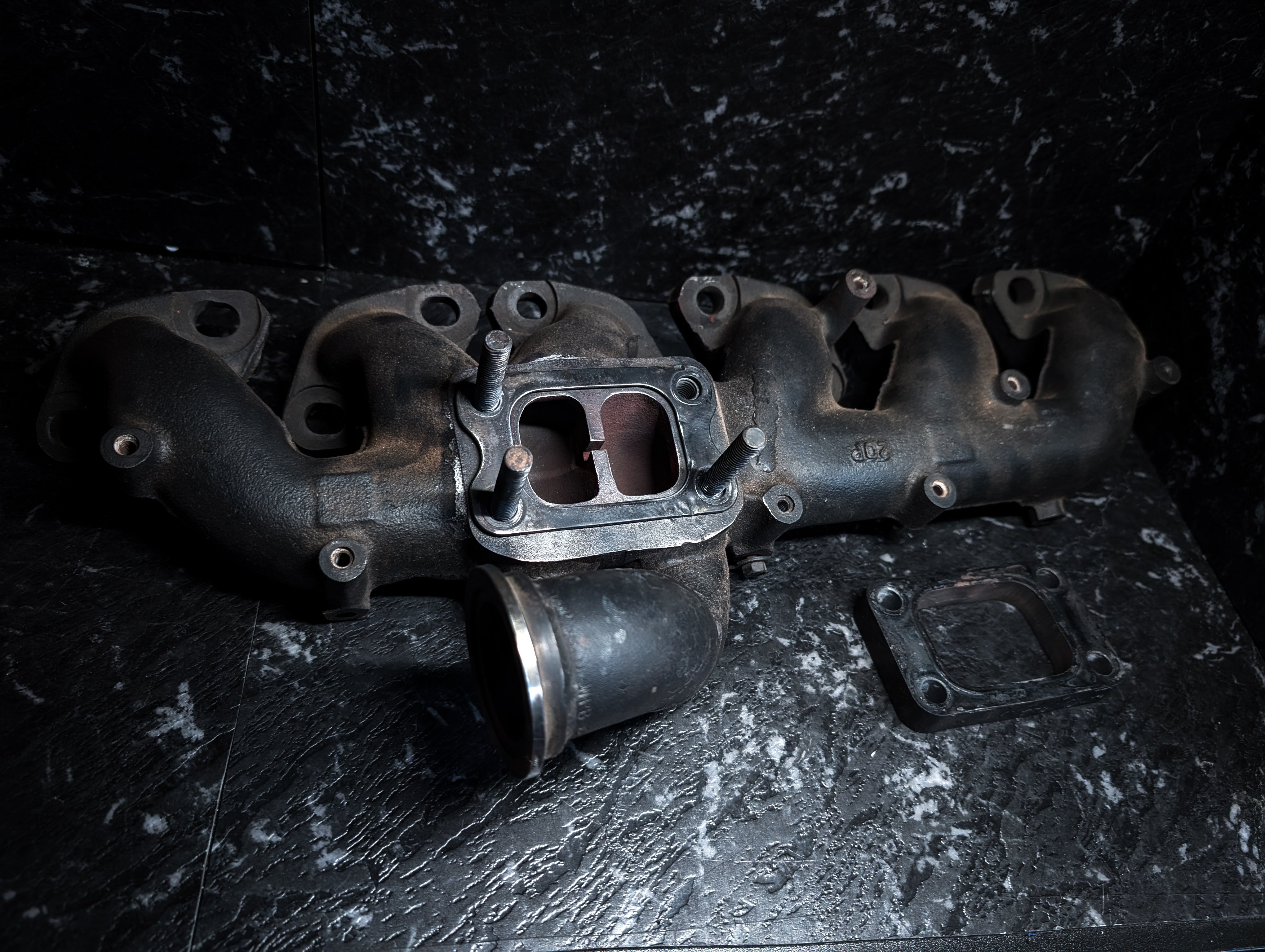 Nissan Skyline RB25 Externally Gated Custom Fabricated Stock Exhaust Manifold + Spacer