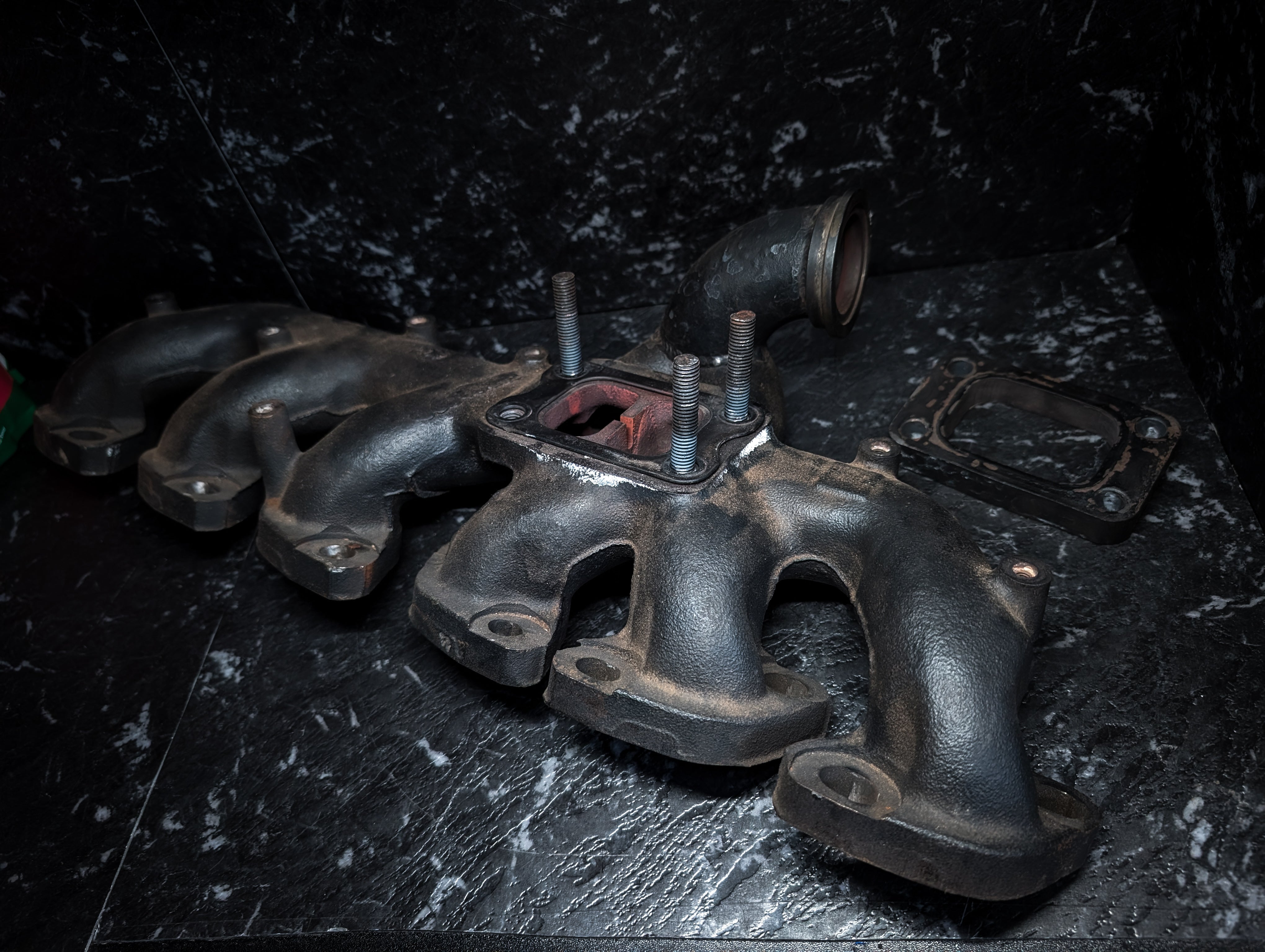 Nissan Skyline RB25 Externally Gated Custom Fabricated Stock Exhaust Manifold + Spacer