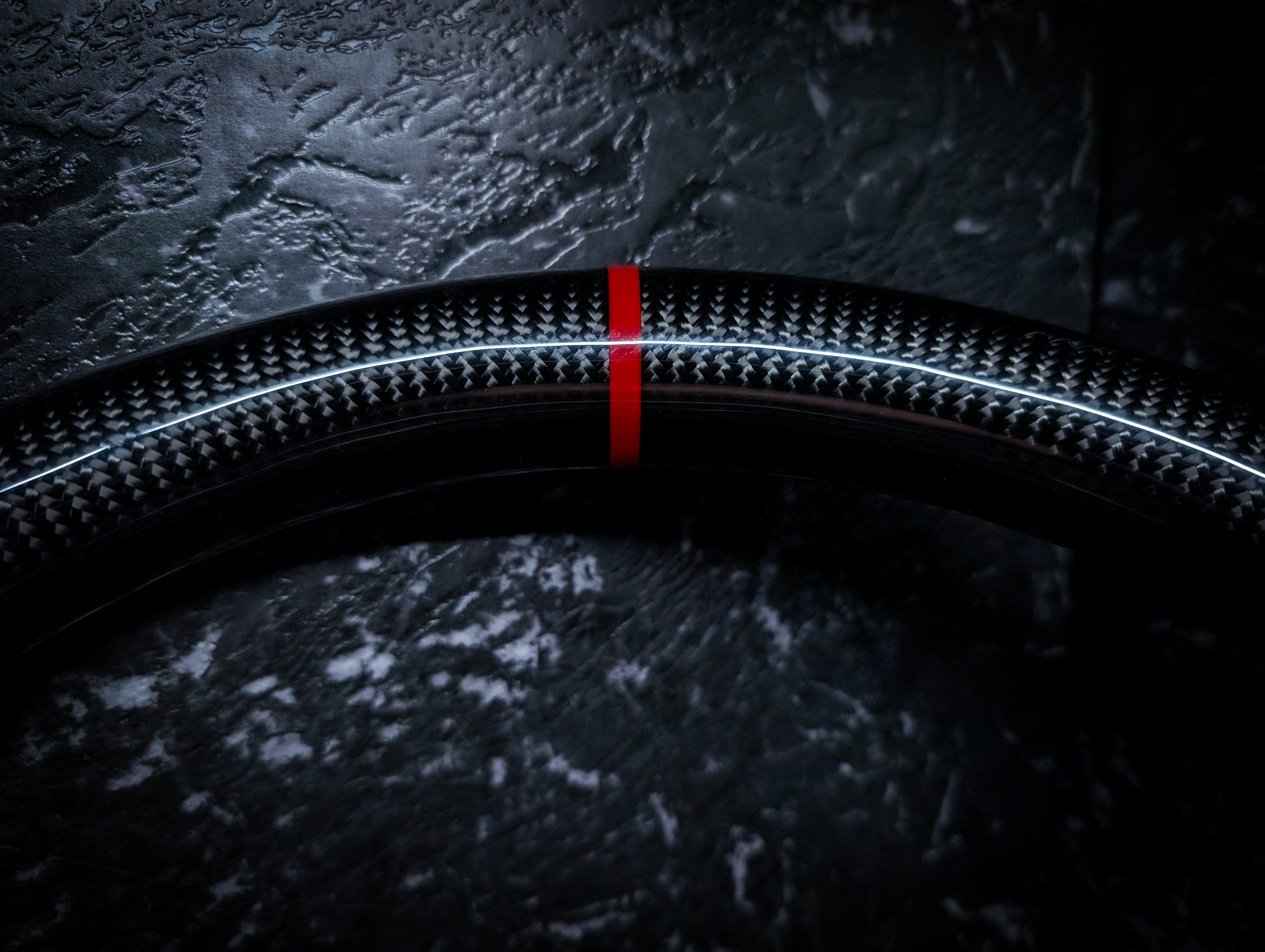 RED | Carbon Fibre Re-Trimmed Perforated Leather and D Shaped Subaru 2008-2013 Sports Steering Wheel