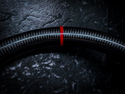 RED | Carbon Fibre Re-Trimmed Perforated Leather and D Shaped Subaru 2008-2013 Sports Steering Wheel