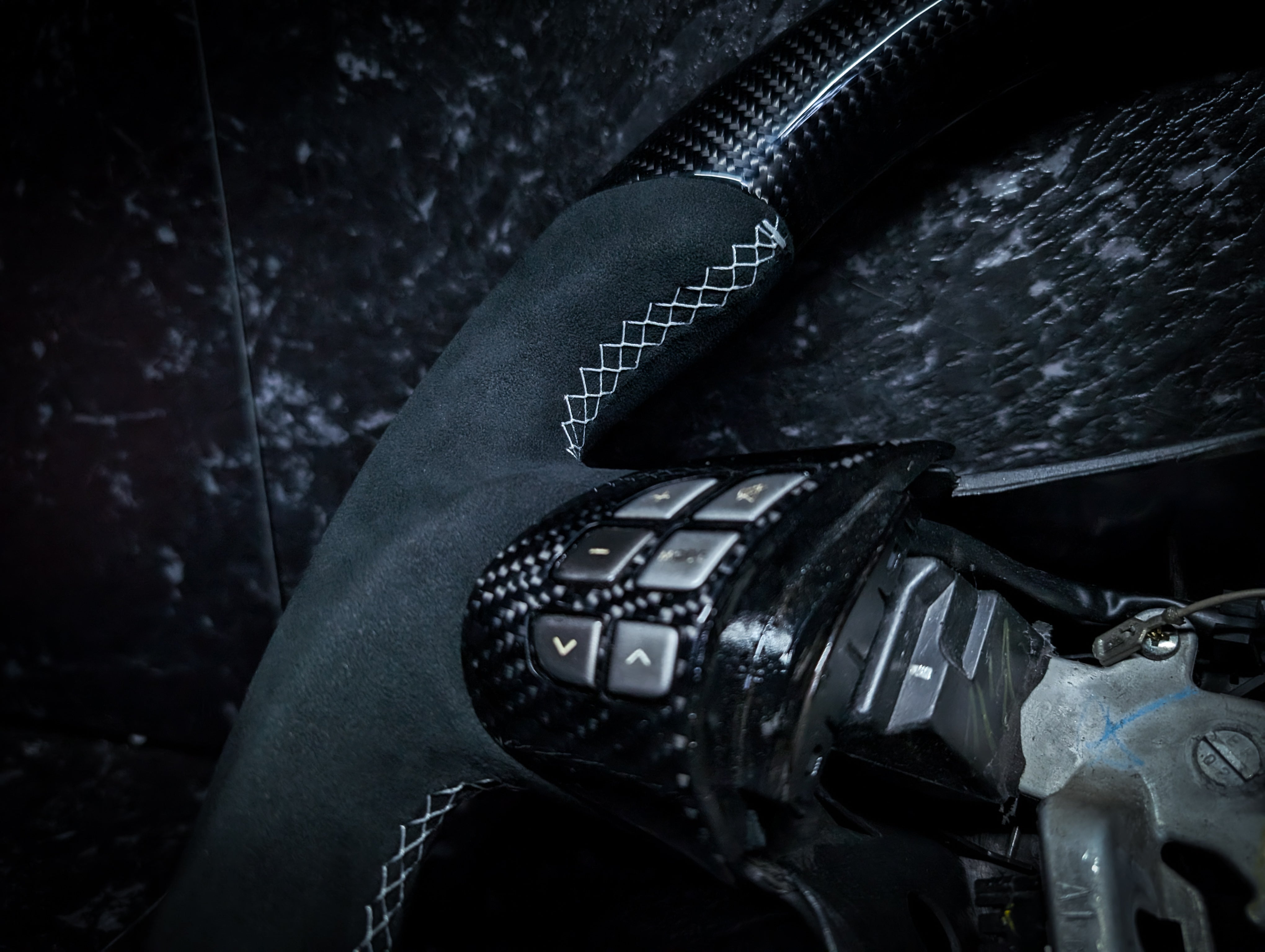 WHITE | Carbon Fibre Re-Trimmed Alcantara D Shaped Subaru 2008-2013 Sports Steering Wheel