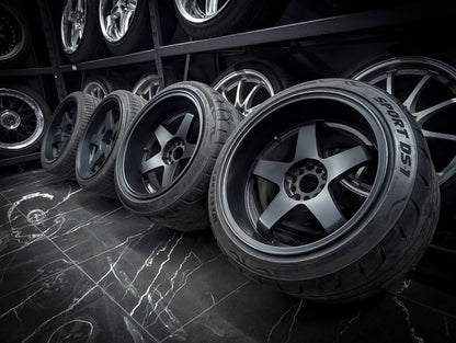 18" ROTA P45R2 Matte Black Staggared Wheels x 4